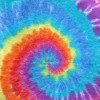 Photo of a tie dyed fabric.