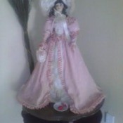 doll in long pink dress