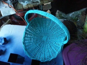 bright blue basket