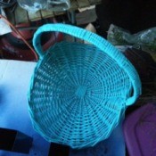 bright blue basket