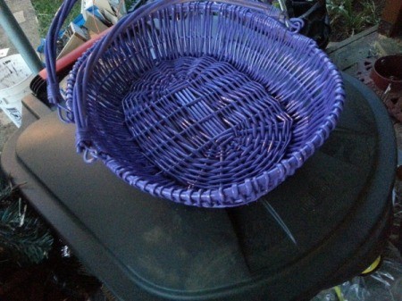 purple basket with folding handle