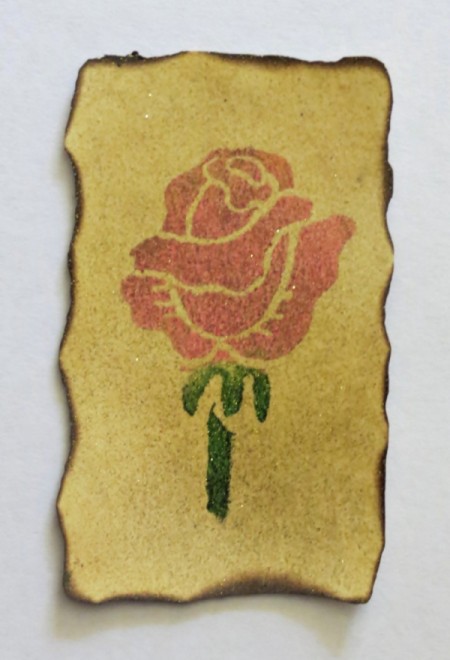finished stamped and antiques rose embellishment