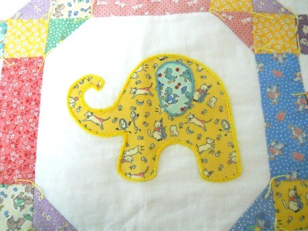 closeup of yellow elephant block