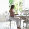 Pregnant Woman Working from Home