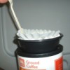 coffee filters and spoon handle