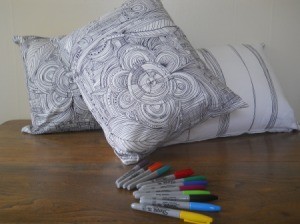 pillows and markers