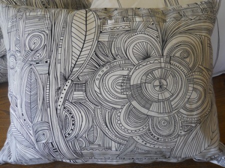 undecorated black and white pillow