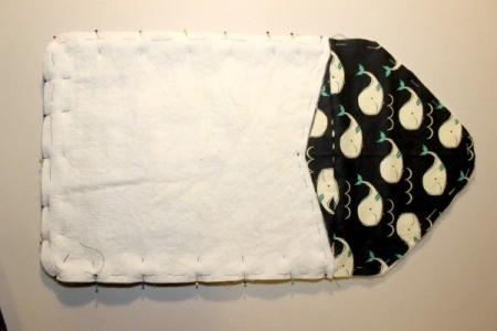 Padded iPad Pouch - pin batting and front to back and batting