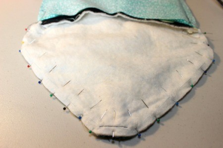 Padded iPad Pouch - pin flap to lining