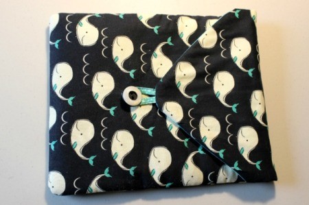 Padded iPad Pouch - sew button onto pouch