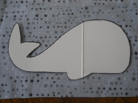 sizing the piece of fabric needed to make whale