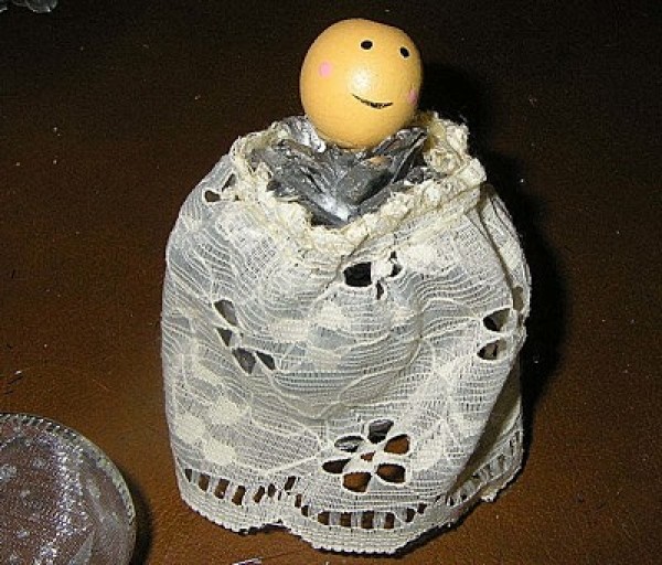 head glued to top of cone