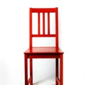 painted red chair