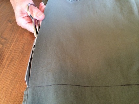 cutting up the leg along the side seam