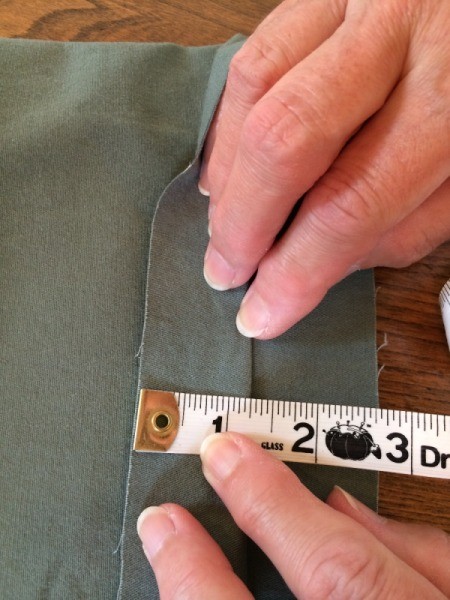 measuring for first turn of hem