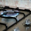 partial view of gas cooktop
