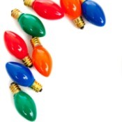 scatter of Christmas light bulbs