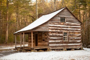 rustic wood cabin