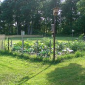 garden plot with decorations