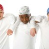 three boys wearing doo rags