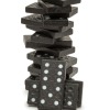 stack of black dominoes
