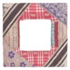 patchwork quilt with white center square