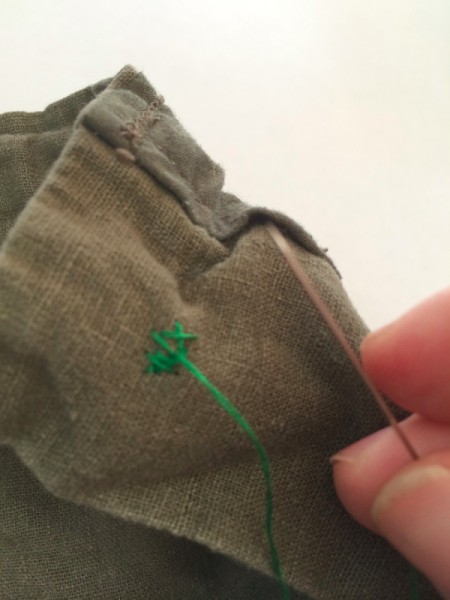 tied thread ready to cut