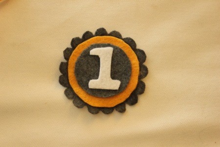 closeup of finished badge