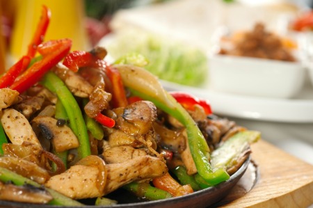 fajita chicken and vegetables