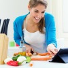 Woman Using Shared Online Recipe