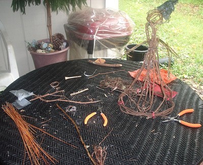 witch in process on patio table