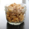 Apple crisp made in a canning jar.