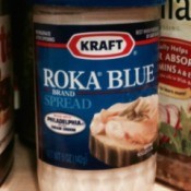 jar of Roka Blue in cupboard