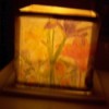 finished luminary with floral paper
