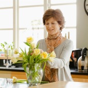 Woman Making a Floral Arrangement