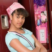 girl leaning on locker