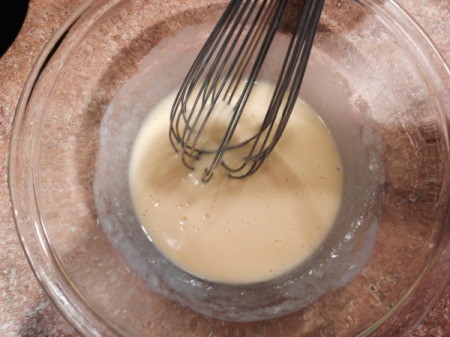 blended buttermilk and egg