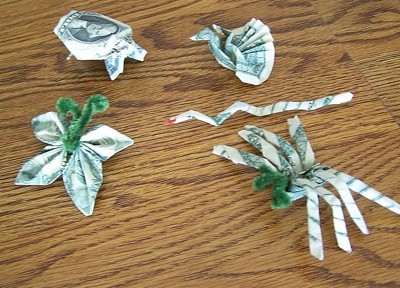 various origami figures