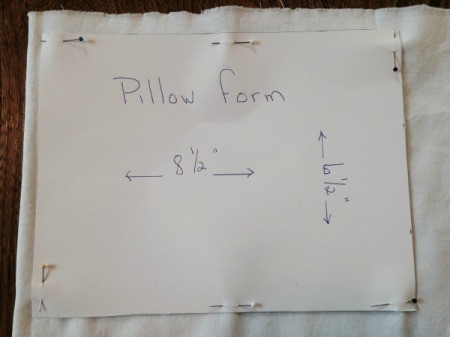 template pinned to fabric