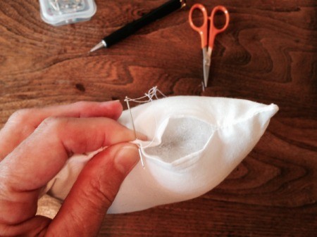 stitching the opening closed