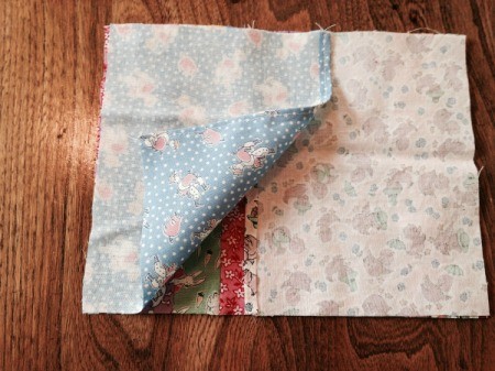 cover pieces sewn to front