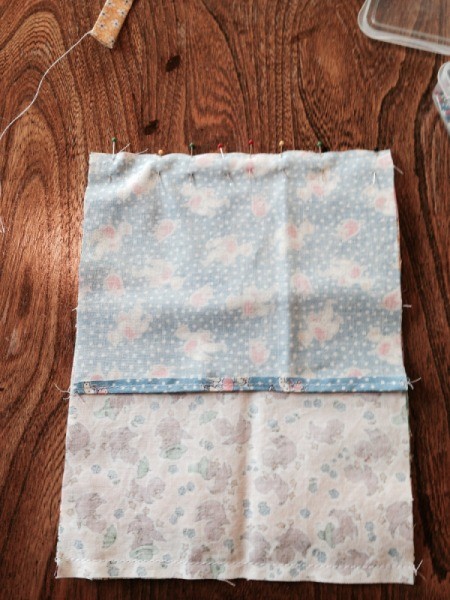 pinning on second back piece