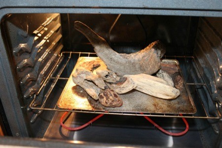 wood in oven