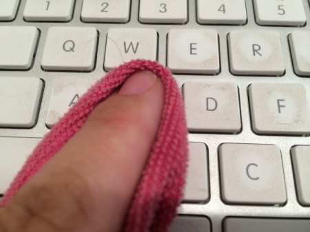 using microfiber on keyboard