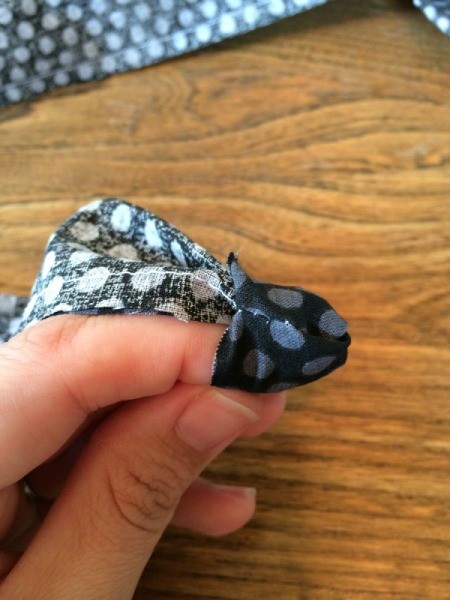 turn fabric right side out