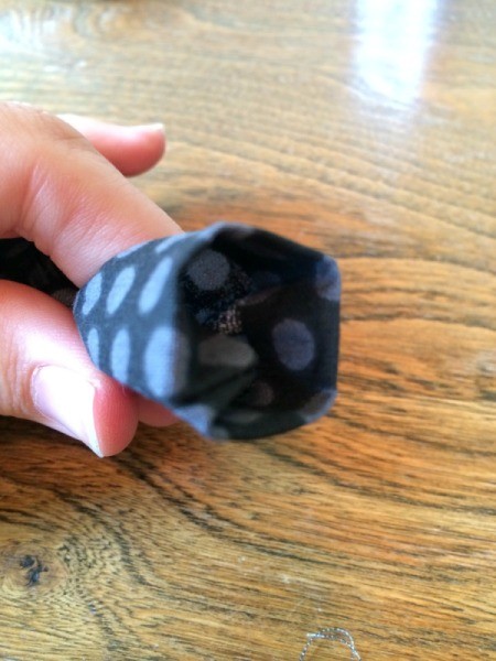 turn ends of fabric inside