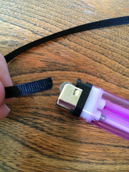 melt ends of ribbon for fraying