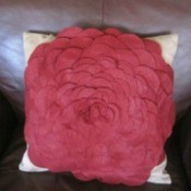 dark pink zinnia pillow