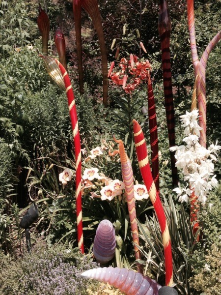 orange and white slender twisted spikes