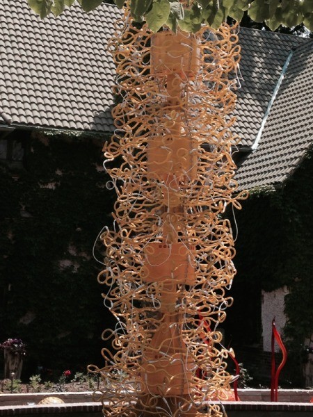 amber twisty squiggly glass column
